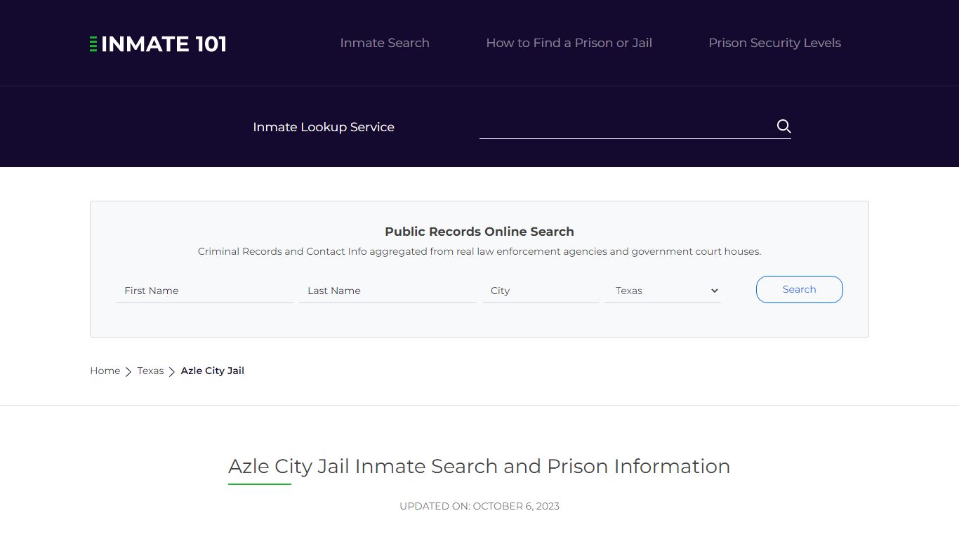 Azle City Jail Inmate Search and Prison Information